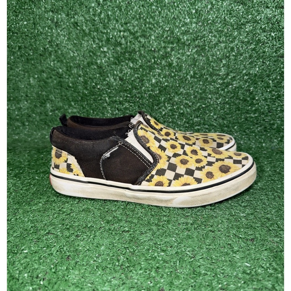 Vans Classic Slip On Checkerboard Womens Size‎ 6.5 Sunflower Floral Skate Shoes